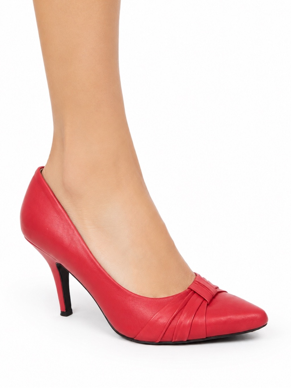 Nine West red leather pointed toe 3.5” pump heels size 6